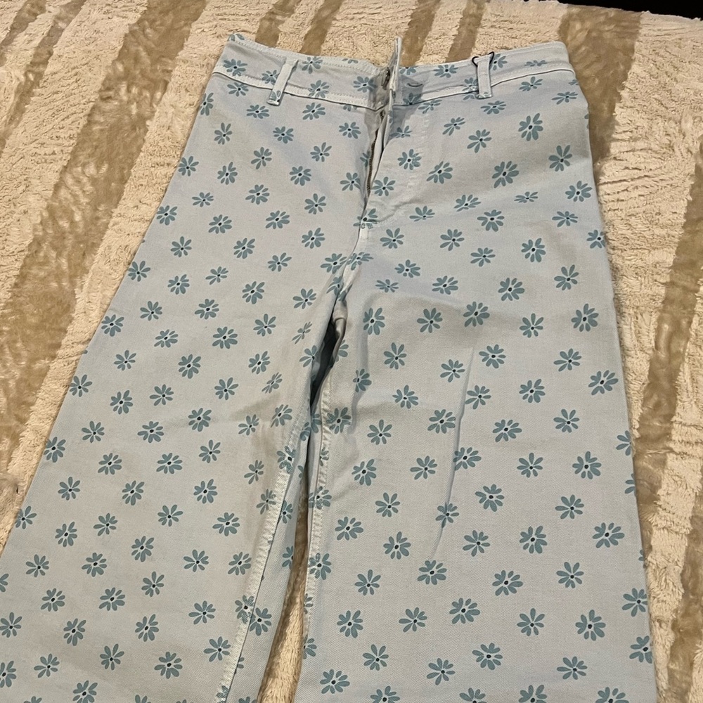 Zara Light Blue Floral Jeans